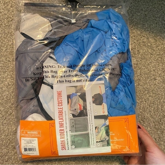 Inflatable Riding Shark Costume NEW Kids Gray Hyde & Eek - Picture 3 of 3